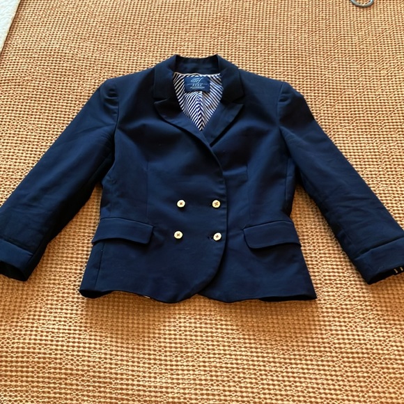 TRF Zara Collection navy double breasted jacket with gold buttons - Picture 11 of 16